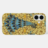 ヴィンテージ アール・ヌーヴォー 青いクジャク 花柄 Case-Mate iPhoneケース (裏面 (横))