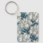 ヴィンテージ アール・ヌーヴォー、青い庭のアイリス キーホルダー (正面)