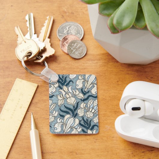 ヴィンテージ アール・ヌーヴォー、青い庭のアイリス キーホルダー (デスク)