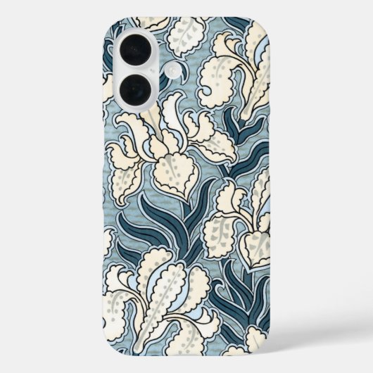 ヴィンテージ アール・ヌーヴォー、青い庭園のアイリス Case-Mate iPhoneケース (裏面)