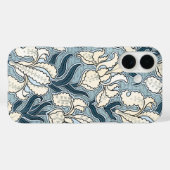 ヴィンテージ アール・ヌーヴォー、青い庭園のアイリス Case-Mate iPhoneケース (裏面 (横))