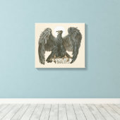 ヴィンテージ アール・ヌーヴォー 鷹, 獲物を捕らえる鳥 キャンバスプリント (インサイチュ (ウッドフロア))