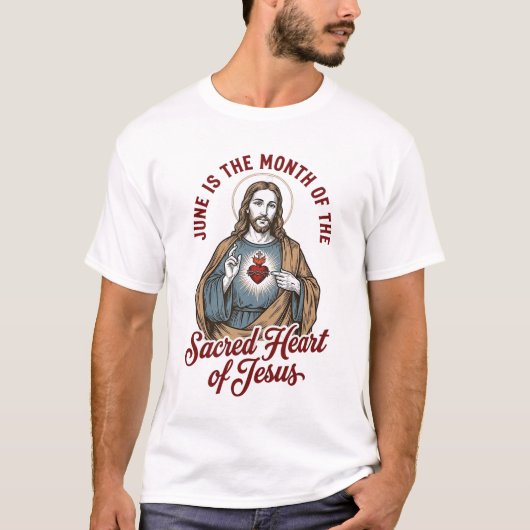 ヴィンテージ イエスの聖心 6月 宗教Tシャツ Tシャツ (正面)