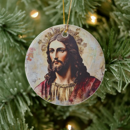 ヴィンテージ イエス キリスト教 宗教的 セラミックオーナメント (ツリー)