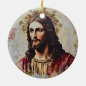 ヴィンテージ イエス キリスト教 宗教的 セラミックオーナメント (裏面)