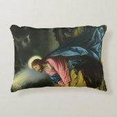 ヴィンテージ イエス・キリスト 祈り ゲツセマネの園 アクセントクッション (正面)