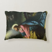 ヴィンテージ イエス・キリスト 祈り ゲツセマネの園 アクセントクッション (裏面)