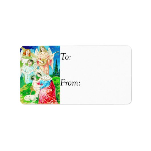 ヴィンテージ・イエス・メアリー・アンド・シング・エンジェルズ・ギフトラベル ラベル (正面)