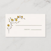 ヴィンテージ イエロー フローラル フレーム ラスティック テーブル ナンバー プレイスカード (正面)