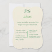 ヴィンテージ イエロー ローズ アート 招待状 (裏面)