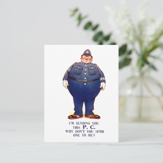 ヴィンテージ・イギリスのユーモア：警官 ポストカード (スタンド正面)