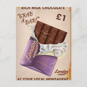 ヴィンテージ　イギリス　チョコレート　広告 ポストカード