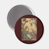 ヴィンテージ　イソップの寓話　狐　鶏と犬 マグネット (正面/裏面)