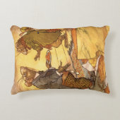 ヴィンテージ イソップの寓話、田舎ねずみ、町ねずみ アクセントクッション (正面)