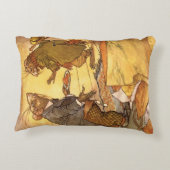 ヴィンテージ イソップの寓話、田舎ねずみ、町ねずみ アクセントクッション (裏面)