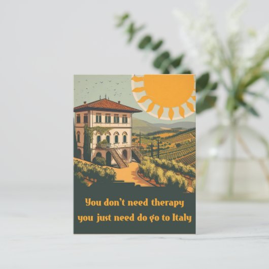 ヴィンテージ |イタリアに行く必要がある ポストカード (スタンド正面)