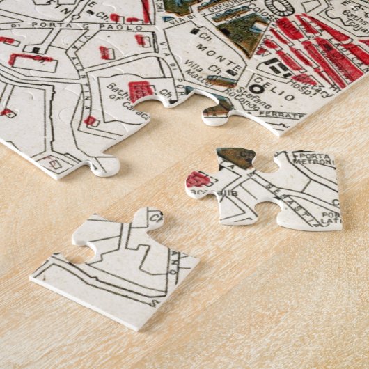 ヴィンテージ，イタリアのローマの地図。 ジグソーパズル (側面)