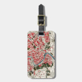 ヴィンテージ,イタリアのローマの地図。 ラゲッジタグ (正面縦)