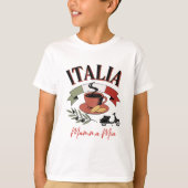 ヴィンテージ・イタリアコーヒー、レトロスクーター、マンマ・ミーア Tシャツ (正面)