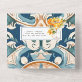 ヴィンテージ イタリアン |柑橘類オレンジ |ブライダルシャワー オールインワン招待状 (裏面)