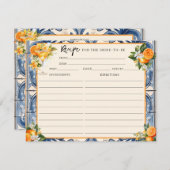 ヴィンテージ イタリアン |柑橘類オレンジ |レシピカード 招待状 (正面/裏面)