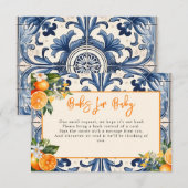 ヴィンテージ イタリアン |柑橘類オレンジ |赤ちゃんシャワー エンクロージャーカード (正面/裏面)