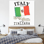 ヴィンテージ イタリア 国旗 キャンバスプリント (インサイチュ (寝室))