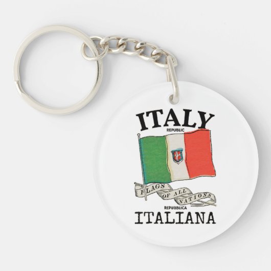 ヴィンテージ イタリア 国旗 キーホルダー (正面)