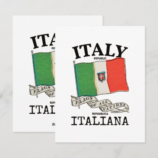 ヴィンテージ イタリア 国旗 シーズンカード (正面/裏面)
