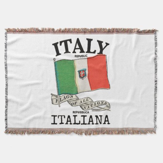 ヴィンテージ イタリア 国旗 スローブランケット (正面)