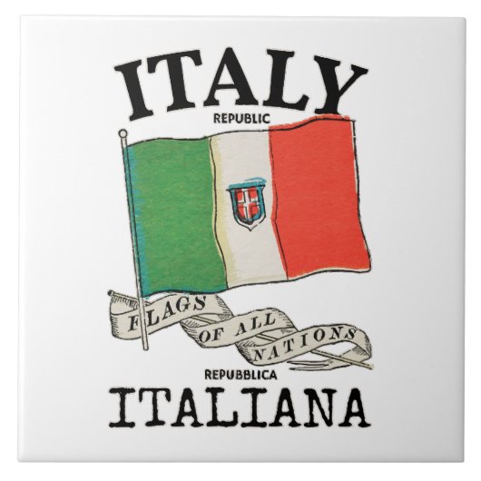 ヴィンテージ イタリア 国旗 タイル (正面)