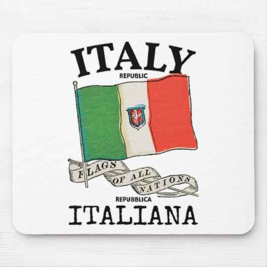 ヴィンテージ イタリア 国旗 マウスパッド (正面)