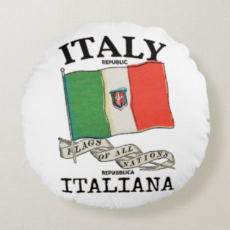 ヴィンテージ イタリア 国旗 ラウンドクッション