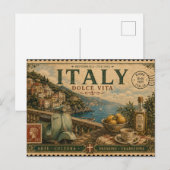 ヴィンテージ イタリア 旅行のお土産 ポストカード (正面/裏面)