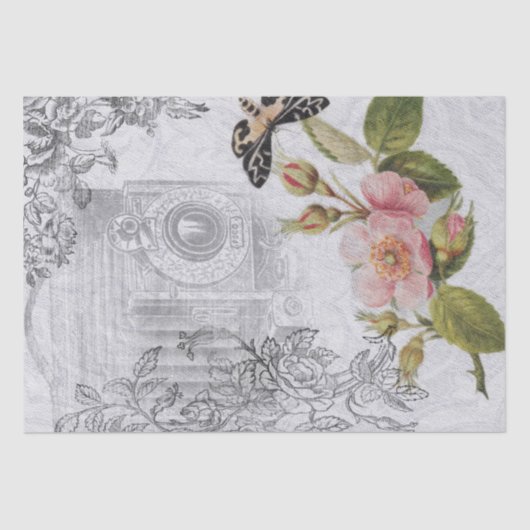 ヴィンテージ・イルストレーションズ・アンド・フラワーズ・シャビー・シック 薄葉紙 (正面)