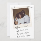 ヴィンテージ インスタント フォト 手書き モノグラム ウェディング セーブザデート (正面)