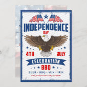 ヴィンテージ インディペンデンス デー 4th ジュライ 招待状 (正面/裏面)