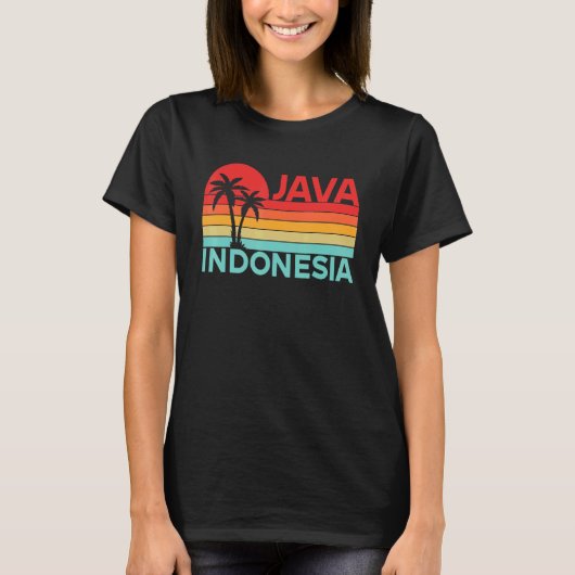 ヴィンテージ インドネシア 休暇 旅行 アジア ジャワ島 Tシャツ (正面)