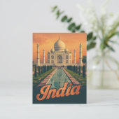 ヴィンテージ インド タージマハル 旅行 ポストカード (スタンド正面)