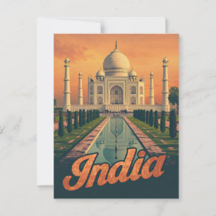 ヴィンテージ インド タージマハル 旅行 ポストカード
