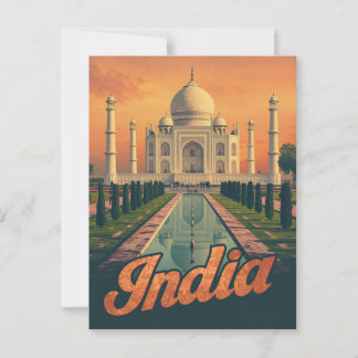 ヴィンテージ インド タージマハル 旅行 ポストカード