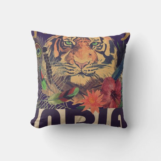 ヴィンテージ・インド・トラベル クッション (正面)