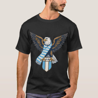 ヴィンテージ イーグル フットボール プライド - スカイブルー & ホワイト Tシャツ