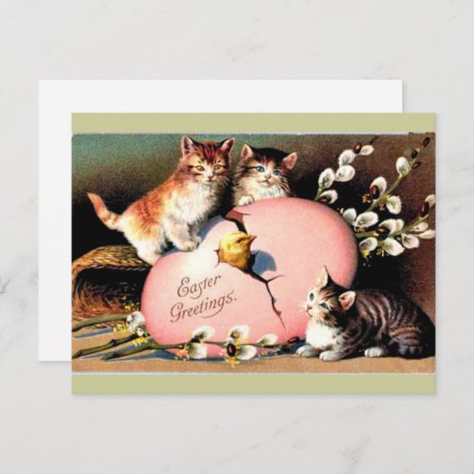 ヴィンテージ - イースターの挨拶 シーズンカード (正面/裏面)