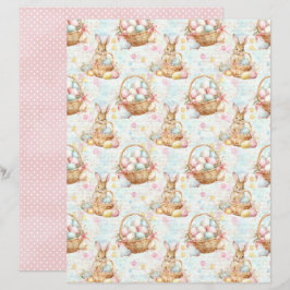 ヴィンテージ　イースターバニー　スクラップブックペーパー