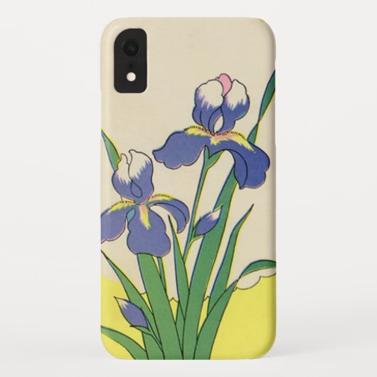 ヴィンテージ イースター パープル ガーデン アイリス フラワー Case-Mate iPhoneケース (裏面)