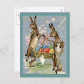 ヴィンテージ・イースタ運ー・ラビッツ・イン・バスケット， ZSG シーズンポストカード (正面/裏面)