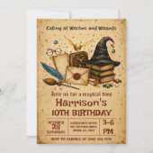 ヴィンテージ・ウィザードの誕生日 招待状 (正面)