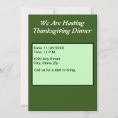 ヴィンテージ·ウィッシュ/感謝祭トルコ， ZPR 招待状 (裏面)