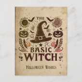 ヴィンテージ ウィッチコア ハロウィン ポストカード 挨拶 (正面)